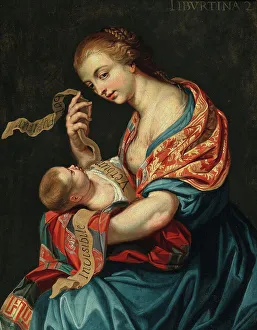 Priestess Prints: The Tiburtine Sibyl, First third of 17th cen. Creator: Hoecke, Jan van den (1611-1651)