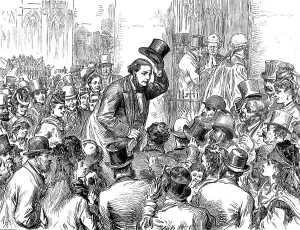 Court House Prints: The Tichborne Trial resumed: arrival of the claimant, 1871. Creator: Unknown