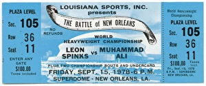 Muhammad Ali Gallery: Ticket to a championship boxing match between Muhammad Ali and Leon Spinks, September 15