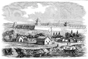 Forts Prints: Tien-Tsin, on the banks of the Peiho River, 1860. Creator: Unknown