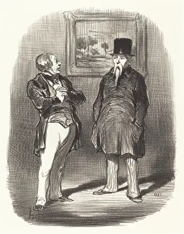 Militia Prints: Tiens... je ne te reconnaissais pas... 1848. Creator: Honore Daumier