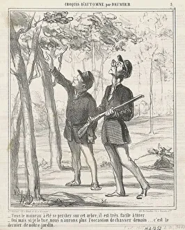 Tiens, le moineau a été sepercher, 19th century. Creator: Honore Daumier
