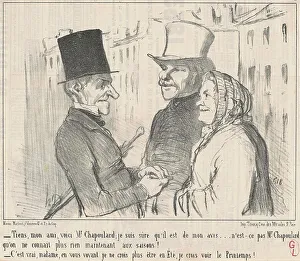 Tiens, mon ami, voici M. Chapoulard... 19th century. Creator: Honore Daumier
