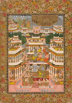 Tiered Court Scene, c. 1735. Creator: Chitarman II (Indian, c. 1680-?. 1750)