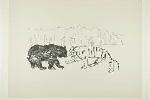 Confrontation Prints: The Tiger and the Bear, 1908/09. Creator: Edvard Munch