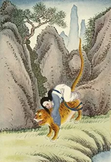 The Tiger Carries Off Miao Shan, 1922. Creator: Unknown
