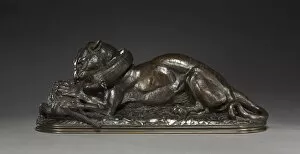 Antoine Louis Barye Collection: Tiger Devouring a Gavial, 1831. Creator: Antoine-Louis Barye (French, 1796-1875)