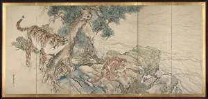 1615 1868 Prints: Tiger Family, early 1800s. Creator: Kishi Ganku (Japanese, 1749 / 56-1838)