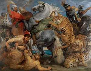 Lion Hunt Prints: Tiger, Lion and Leopard Hunt