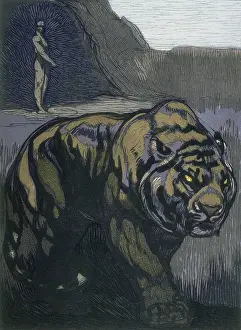 Jungle Prints: Tiger; scene from 'The Jungle Book', 1919. Creator: Paul Jouve