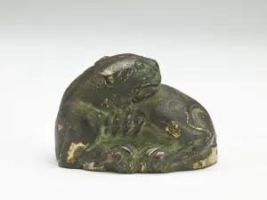 Tiger Collection: Tiger-shaped ornament or weight, Period of Division, 220-589. Creator: Unknown