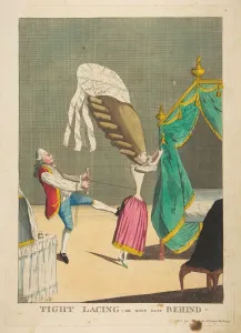 Vanity Prints: Tight Lacing or Hold Fast Behind, March 1, 1777. Creator: Matthew Darly
