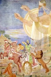 Mesopotamian Gallery: Tiglath-Pileser I directed by Ninib, 1916. Artist: Evelyn Paul
