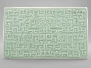 Pale Colour Prints: Tile with dragon design, about 1730. Creator: Unknown