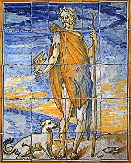 Tile with a figure representing Saint Lazarus, on an original by El Greco
