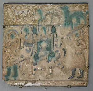 Book Of Kings Gallery: Tile from a Frieze, Iran, second half 13th century. Creator: Unknown