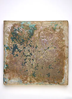 Raqqa Ware Prints: Tile, large, square, 11th-12th century. Creator: Unknown