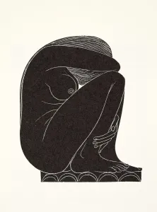 On the Tiles, 1921, (wood engraving)