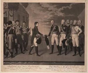 History Of Germany Gallery: Tilsit Meeting of Three Monarchs on July 1807, 1808. Artist: Jügel, Johann Friedrich