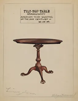 Folk Art Prints: Tilt-top Table, 1935 / 1942. Creator: Holger Hansen