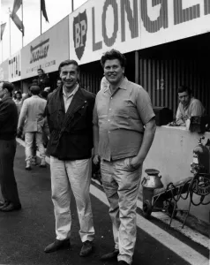 Tim Parnell (right) and Roy Salvadori in 1965. Creator: Unknown
