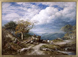 Linnell Prints: The timber waggon, 1872. Artist: John Linnell