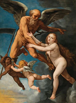 Depts Gallery: Time abducting truth, c.1630. Creator: Cesari, Giuseppe (1568-1640)