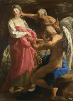 Batoni Collection: Time orders Old Age to destroy Beauty, 1746. Artist: Batoni, Pompeo Girolamo (1708-1787)