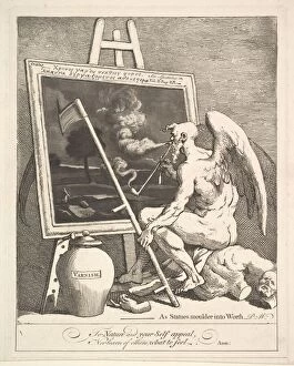 Decamerone Gallery: Time Smoking a Picture, ca. 1761. Creator: William Hogarth