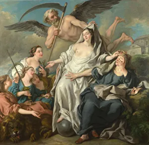 Truth Prints: Time unveiling Truth, 1733. Artist: Troy, Jean-Francois de (1679-1752)