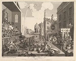 Stocks Prints: The Times, Plate 2, May 29, 1790. Creator: William Hogarth