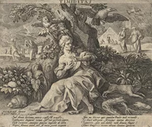 Timiditas from Four Vices, ca. 1580-1628. Creator: Raphael Sadeler