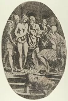 Davent Leon Collection: Timocleia Before Alexander, ca. 1540-45. Creator: Leon Davent