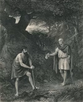 Virtue Co Ltd Gallery: Timon and Flavius (Timon of Athens), c1870. Artist: Charles Cousen