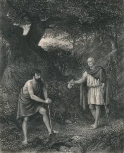 Timon and Flavius (Timon of Athens), c1870. Artist: Charles Cousen Timon and Flavius (Timon of Athens), c1870. Artist: Charles Cousen