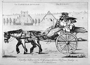 Buggy Prints: Timothy Tallow, and his wife, going to Graves Hall, on a Sunday, 1772