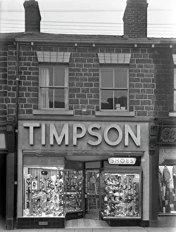 Mexborough Prints: Timpsons shoe shop window, Mexborough, South Yorkshire, 1956. Artist: Michael Walters