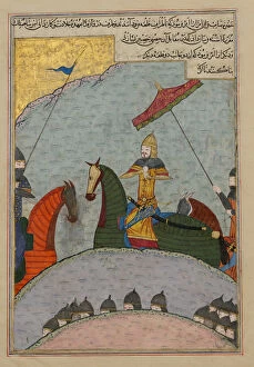 Amir Timur Gallery: Timur before Battle, Folio from a Dispersed Copy of the Zafarnama... A.H. 839 / A.D. 1436