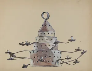 E Boyd Collection: Tin Candelabra, c. 1936. Creator: E. Boyd