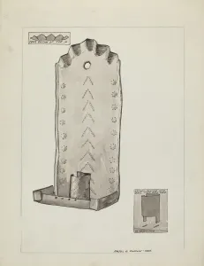Majel G Claflin Prints: Tin Candle Sconce, 1935 / 1942. Creator: Majel G. Claflin