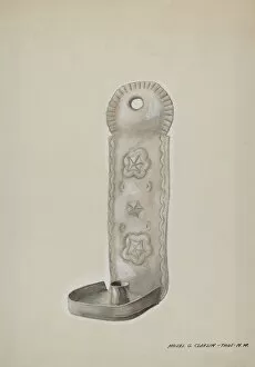 Majel G Claflin Collection: Tin Candle Sconce, c. 1937. Creator: Majel G. Claflin