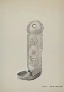 Majel G Collection: Tin Candle Sconce, c. 1937. Creator: Majel G. Claflin