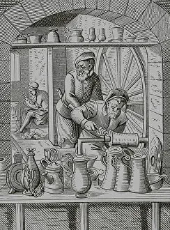 Working Class Prints: Tin craftsman, 16th century, (1878). Creator: Unknown