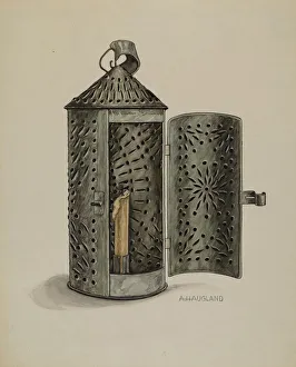 Perforated Prints: Tin Lantern, c. 1937. Creator: Augustine Haugland
