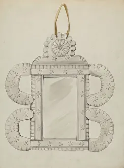 Majel G Collection: Tin Mirror Frame, c. 1936. Creator: Majel G. Claflin