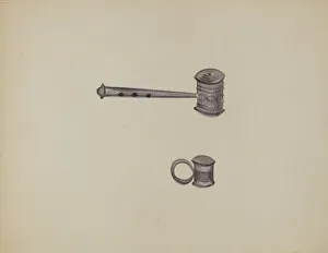 Bois Raoul Du Gallery: Two Tin Rattles, c. 1936. Creator: Raoul Du Bois