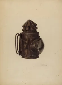 Handles Collection: Tin Spot Lamp, c. 1939. Creator: Andrew Topolosky