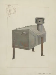 Oven Prints: Tin Stove, c. 1937. Creator: Vincent P. Rosel