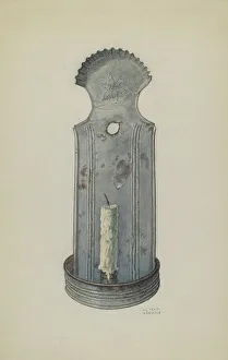 Wall Sconce Prints: Tin Wall Sconce, c. 1939. Creator: Luther D. Wenrich