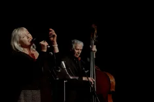 Tina May with Herbie Flowers, Hawth, Crawley, West Sussex, Nov 2015. Artist: Brian O Connor